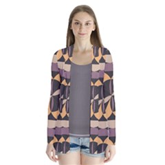 Abstract Pattern Geometric Backgrounds   Drape Collar Cardigan by Eskimos