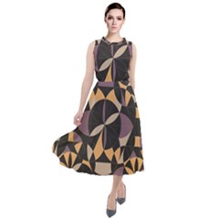 Abstract Pattern Geometric Backgrounds   Round Neck Boho Dress by Eskimos