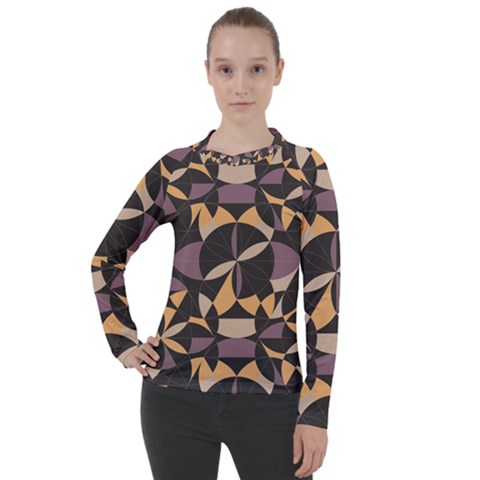 Abstract Pattern Geometric Backgrounds   Women s Pique Long Sleeve Tee by Eskimos