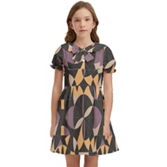 Abstract Pattern Geometric Backgrounds   Kids  Bow Tie Puff Sleeve Dress by Eskimos