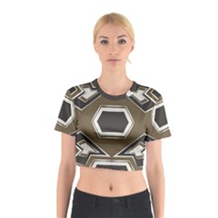 Abstract Pattern Geometric Backgrounds   Cotton Crop Top by Eskimos