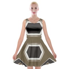 Abstract Pattern Geometric Backgrounds   Velvet Skater Dress by Eskimos