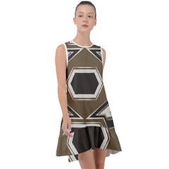 Abstract Pattern Geometric Backgrounds   Frill Swing Dress by Eskimos