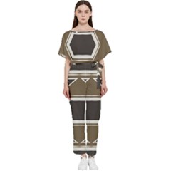 Abstract Pattern Geometric Backgrounds   Batwing Lightweight Chiffon Jumpsuit by Eskimos