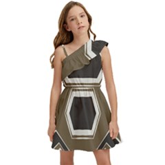 Abstract Pattern Geometric Backgrounds   Kids  One Shoulder Party Dress by Eskimos