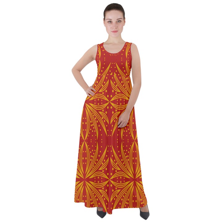 Abstract pattern geometric backgrounds   Empire Waist Velour Maxi Dress