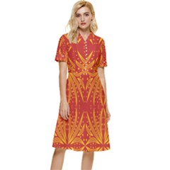 Abstract Pattern Geometric Backgrounds   Button Top Knee Length Dress by Eskimos