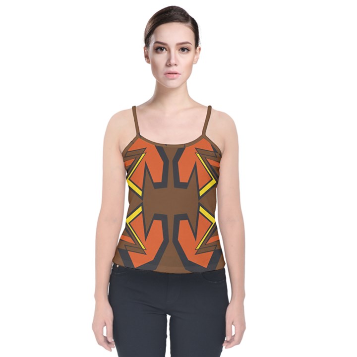 Abstract pattern geometric backgrounds   Velvet Spaghetti Strap Top