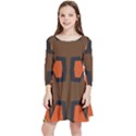 Abstract pattern geometric backgrounds   Kids  Quarter Sleeve Skater Dress View1