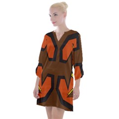 Abstract Pattern Geometric Backgrounds   Open Neck Shift Dress by Eskimos