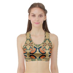 Abstract Pattern Geometric Backgrounds   Sports Bra With Border by Eskimos