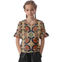 Abstract pattern geometric backgrounds   Kids  V-Neck Horn Sleeve Blouse View1