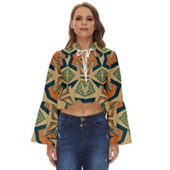 Abstract Pattern Geometric Backgrounds   Boho Long Bell Sleeve Top by Eskimos