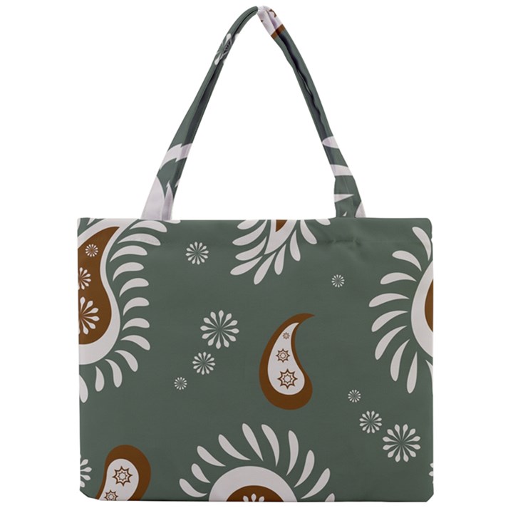 Floral pattern paisley style Paisley print  Doodle background Mini Tote Bag