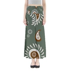 Floral Pattern Paisley Style Paisley Print  Doodle Background Full Length Maxi Skirt by Eskimos