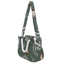 Floral Pattern Paisley Style Paisley Print  Doodle Background Rope Handles Shoulder Strap Bag by Eskimos