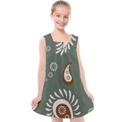 Floral Pattern Paisley Style Paisley Print  Doodle Background Kids  Cross Back Dress by Eskimos