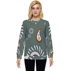 Floral Pattern Paisley Style Paisley Print  Doodle Background Hidden Pocket Sweatshirt by Eskimos