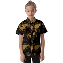 Floral Pattern Paisley Style Paisley Print  Doodle Background Kids  Short Sleeve Shirt by Eskimos