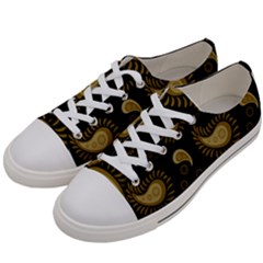 Floral Pattern Paisley Style Paisley Print  Doodle Background Women s Low Top Canvas Sneakers by Eskimos