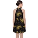 Floral pattern paisley style Paisley print  Doodle background Velvet Halter Neckline Dress  View2