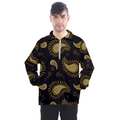 Floral Pattern Paisley Style Paisley Print  Doodle Background Men s Half Zip Pullover by Eskimos