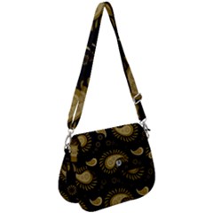 Floral Pattern Paisley Style Paisley Print  Doodle Background Saddle Handbag by Eskimos