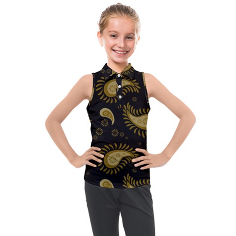 Floral Pattern Paisley Style Paisley Print  Doodle Background Kids  Sleeveless Polo Tee by Eskimos