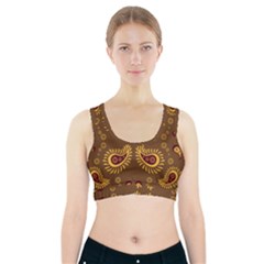 Floral Pattern Paisley Style Paisley Print  Doodle Background Sports Bra With Pocket by Eskimos