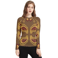 Floral Pattern Paisley Style Paisley Print  Doodle Background Women s Long Sleeve Rash Guard by Eskimos