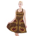 Floral pattern paisley style Paisley print  Doodle background Halter Party Swing Dress  View1