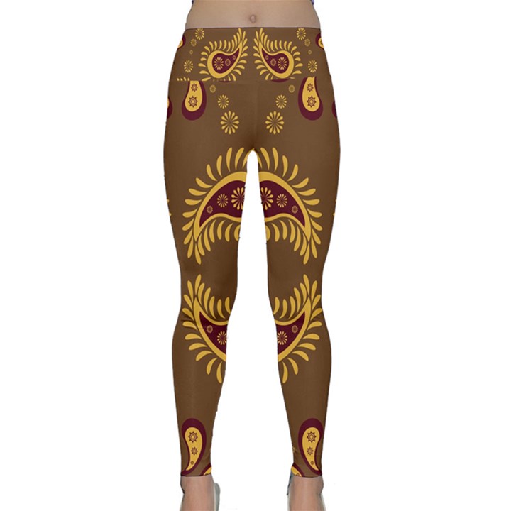 Floral pattern paisley style Paisley print  Doodle background Lightweight Velour Classic Yoga Leggings