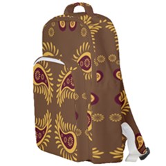 Floral Pattern Paisley Style Paisley Print  Doodle Background Double Compartment Backpack by Eskimos