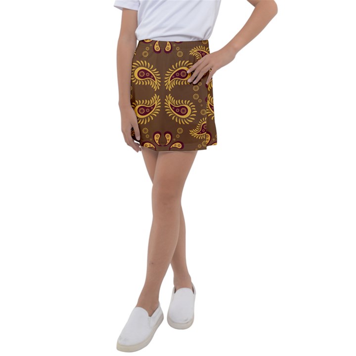 Floral pattern paisley style Paisley print  Doodle background Kids  Tennis Skirt