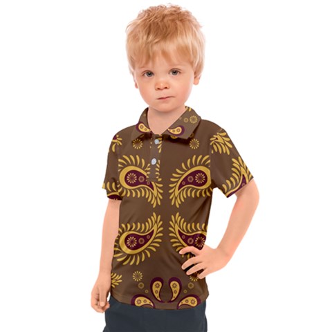 Floral Pattern Paisley Style Paisley Print  Doodle Background Kids  Polo Tee by Eskimos