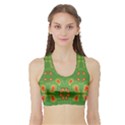 Floral pattern paisley style Paisley print  Doodle background Sports Bra with Border View1