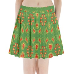 Floral Pattern Paisley Style Paisley Print  Doodle Background Pleated Mini Skirt by Eskimos