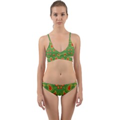 Floral Pattern Paisley Style Paisley Print  Doodle Background Wrap Around Bikini Set by Eskimos