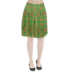 Floral Pattern Paisley Style Paisley Print  Doodle Background Pleated Skirt by Eskimos