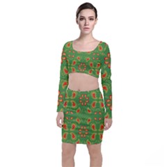 Floral Pattern Paisley Style Paisley Print  Doodle Background Top And Skirt Sets by Eskimos