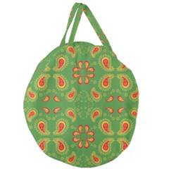 Floral Pattern Paisley Style Paisley Print  Doodle Background Giant Round Zipper Tote by Eskimos