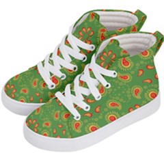 Floral Pattern Paisley Style Paisley Print  Doodle Background Kids  Hi-top Skate Sneakers by Eskimos