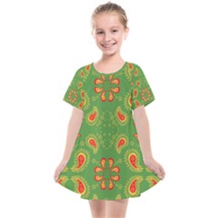 Floral Pattern Paisley Style Paisley Print  Doodle Background Kids  Smock Dress by Eskimos