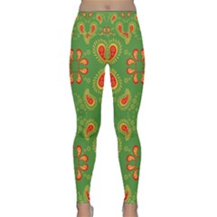 Floral Pattern Paisley Style Paisley Print  Doodle Background Lightweight Velour Classic Yoga Leggings by Eskimos