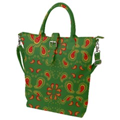 Floral Pattern Paisley Style Paisley Print  Doodle Background Buckle Top Tote Bag by Eskimos