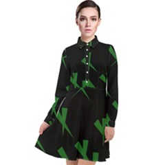 Abstract Pattern Geometric Backgrounds   Long Sleeve Chiffon Shirt Dress by Eskimos