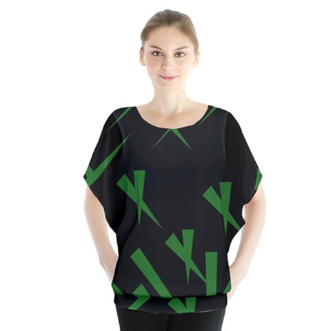 Abstract Pattern Geometric Backgrounds   Batwing Chiffon Blouse by Eskimos