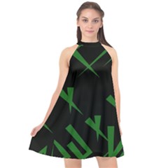 Abstract Pattern Geometric Backgrounds   Halter Neckline Chiffon Dress  by Eskimos