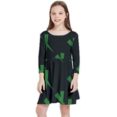 Abstract Pattern Geometric Backgrounds   Kids  Quarter Sleeve Skater Dress by Eskimos