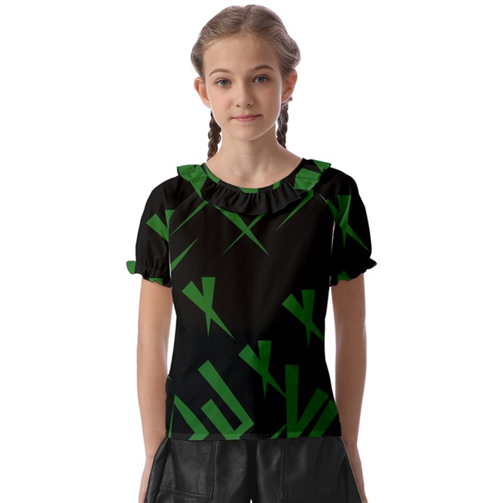 Abstract pattern geometric backgrounds   Kids  Frill Chiffon Blouse